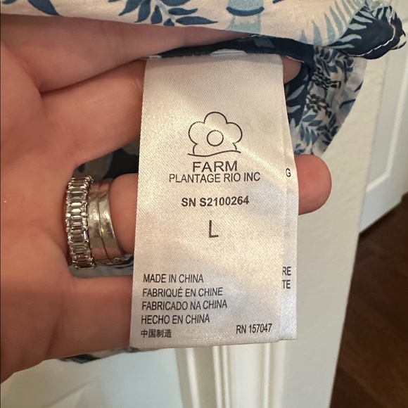 Farm Rio Blue and Red Patterned Blouse - Picture 4 of 5